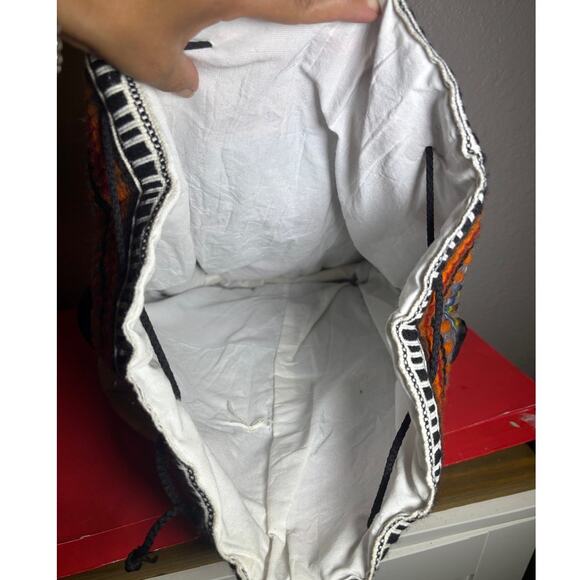 Boho Wool Backpack Aztec Print Linedd Hippie Retro Western Homemade - Picture 7 of 10